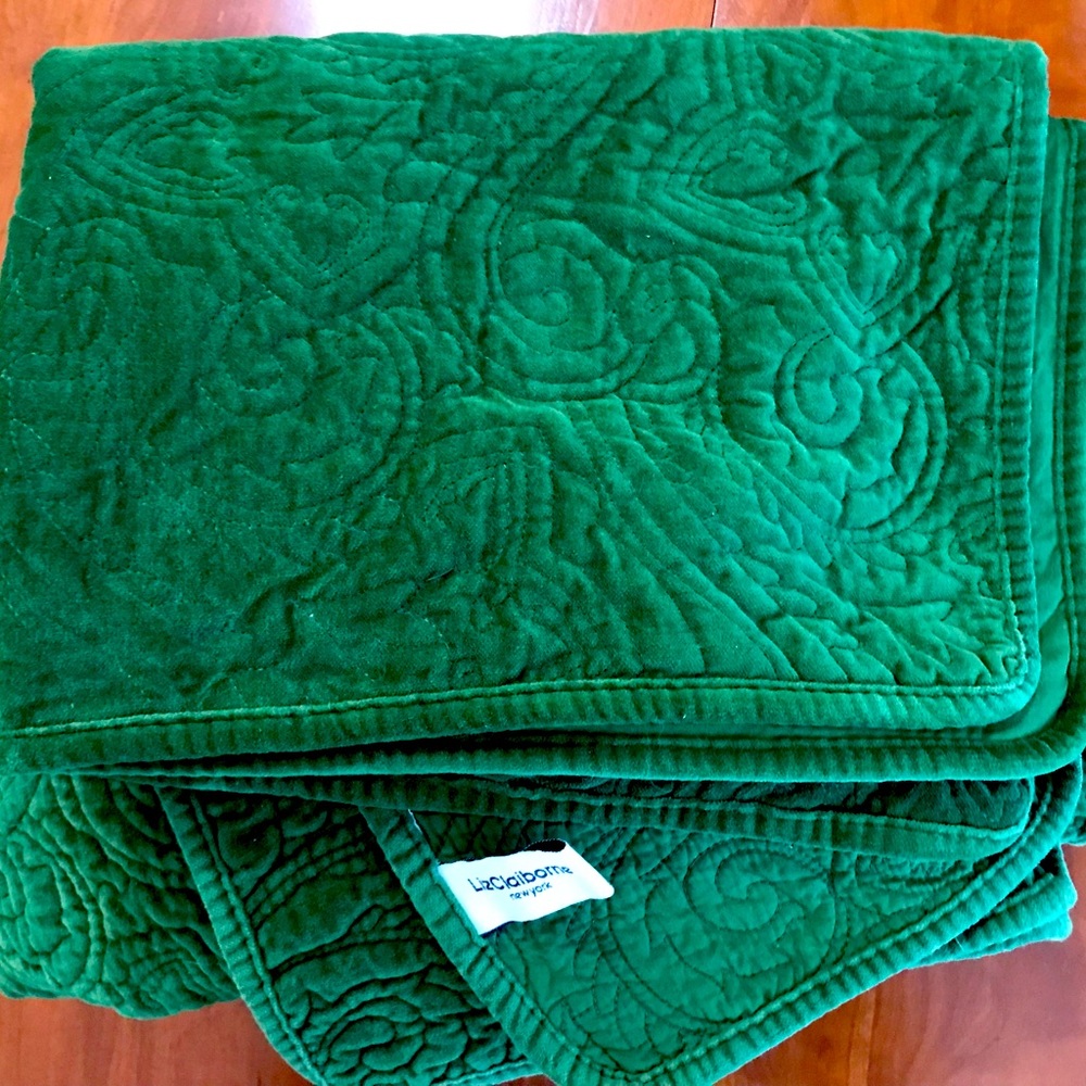 NWOT Twin Designer Velvet Quilt with Sham
